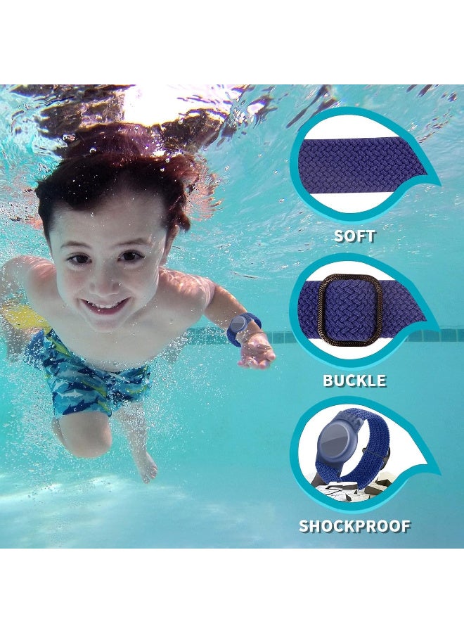 Ecosystem Bracelet Kids For AirTags Children's Waterproof, Anti-Lost & Anti-Scratch Protection Compatible with Airtags Bracelet for Kids, Nylon Strap Case Holder Case Toddler (blue) - Image 5
